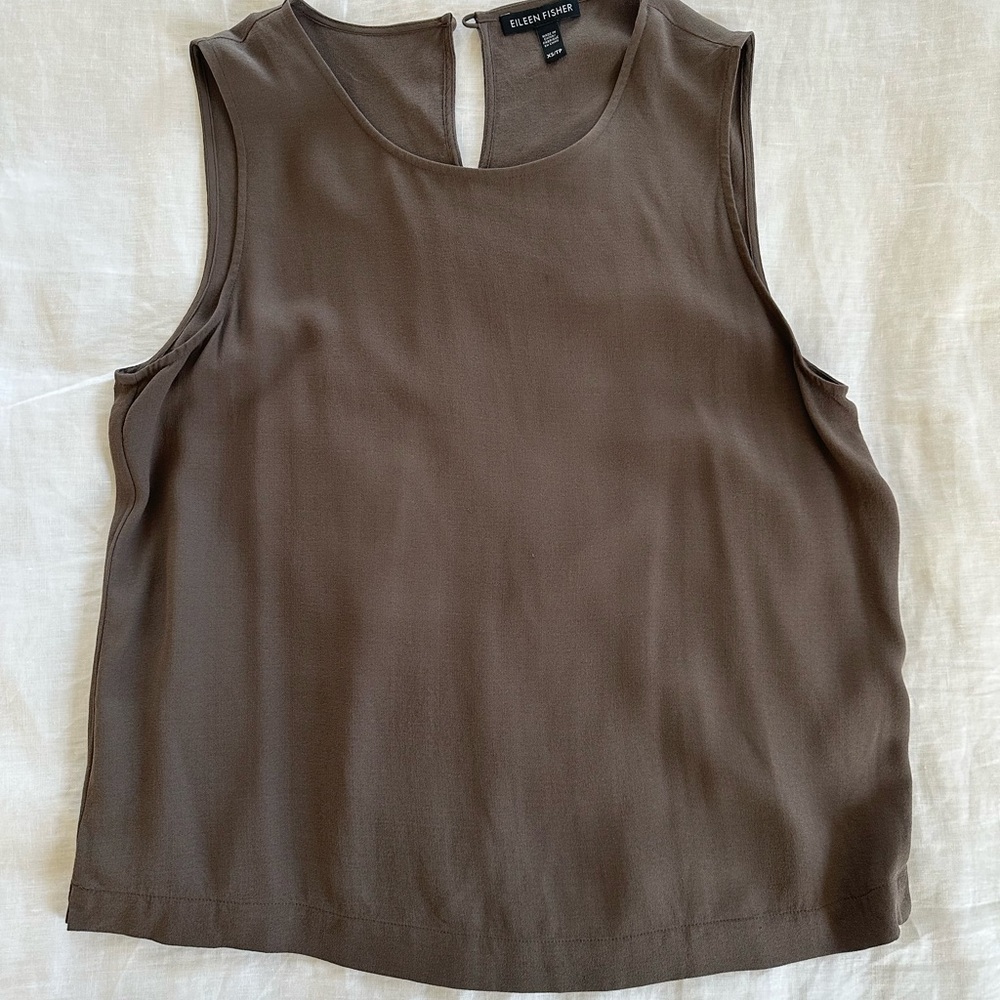 Eileen fisher silk brown top